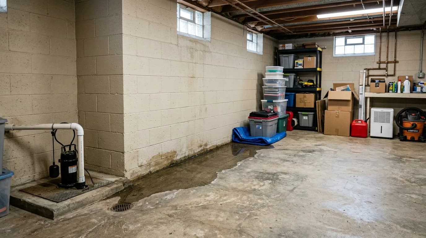 Flooding basement needing emergency response